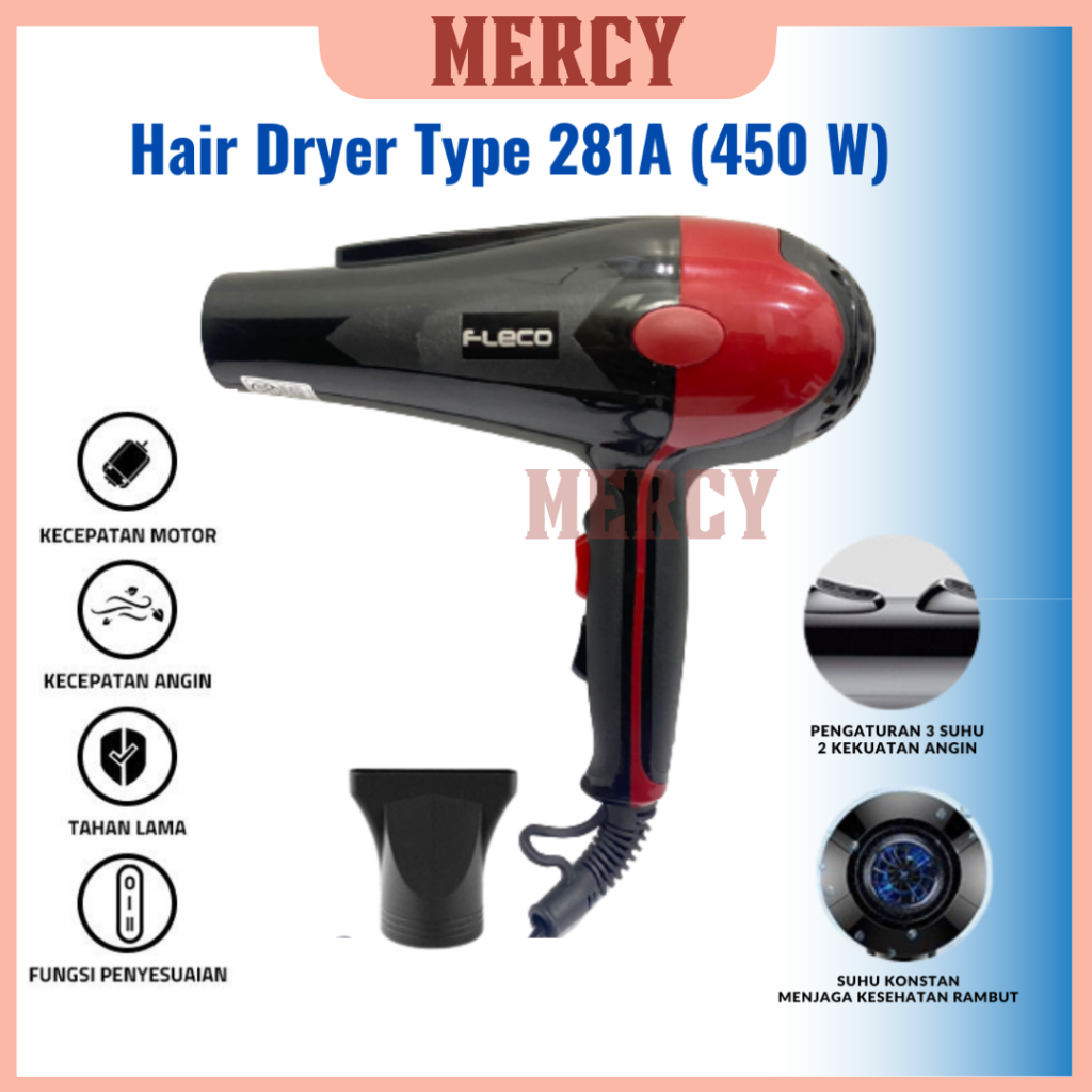 Hair Dryer Alat Pengering Rambut Professional Multifungsi Power 450W Type 281A