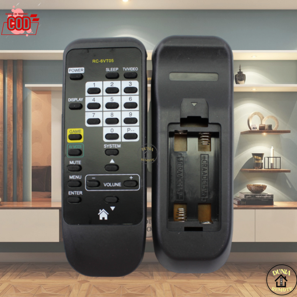 Remot Remote Tv Tabung China Aiwa Hitam(6VT05)/Aiwa Putih(ZVT16) Tanpa Setting