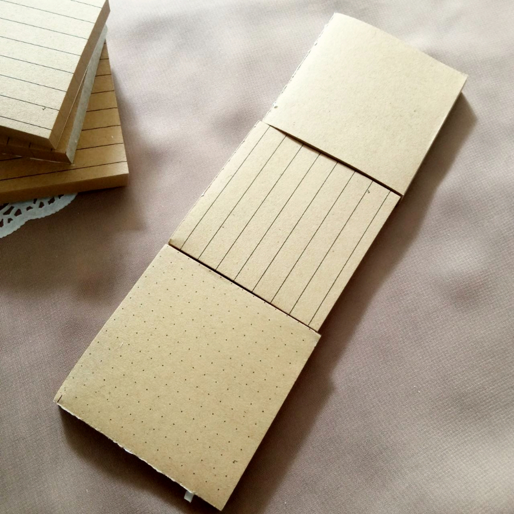 

Memo Pad Notes Vintage Brown Aesthetic Line Dot Motif Garis Titik Polos