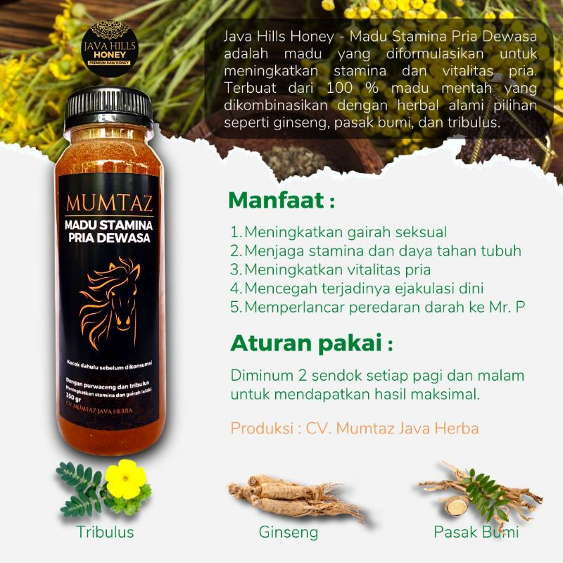 

MADU STAMINA PRIA DEWASA MADU MURNI ASLI MADU HERBAL PREMIUM 330 GRAM