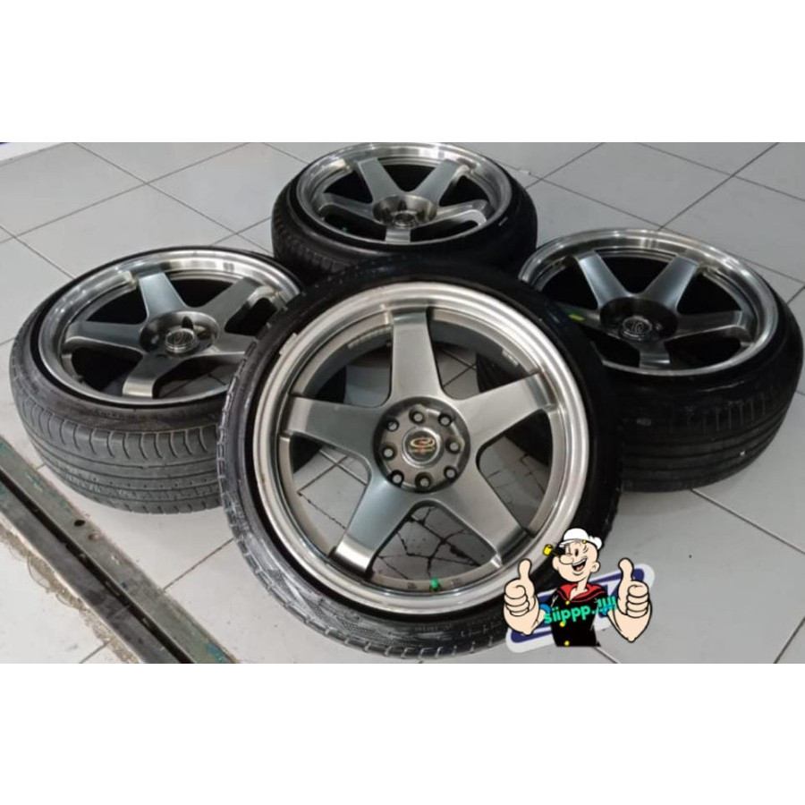 Velg Mobil Bekas Rota Ring 17 Lebar 8,5/10 Pcd 4x100-114 Et30/20 & Ban 205 45 R17 Velg Mobil Second