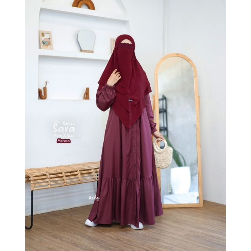 Azda Sava Dress Gamis Katun Madina