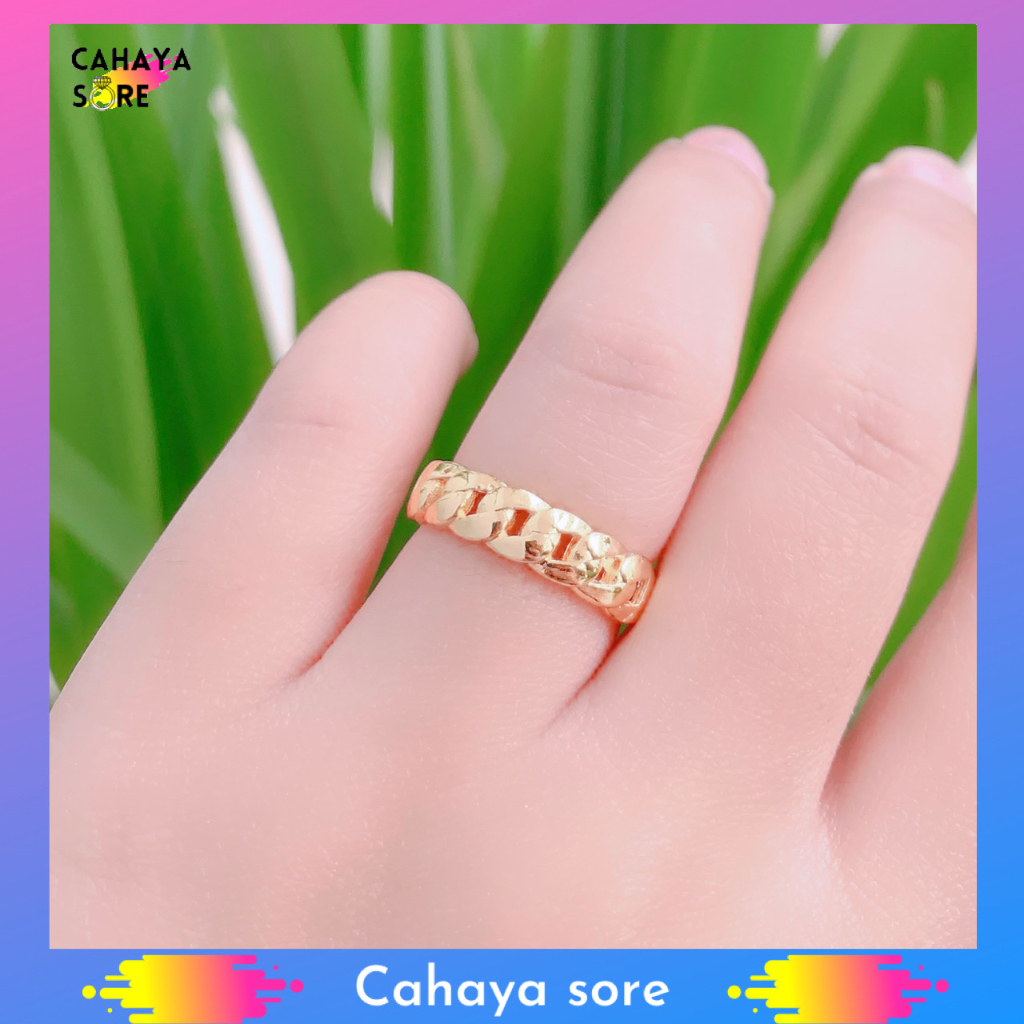 Cincin Xuping Gold Cincin Dewsas Model Permata Baris CD56