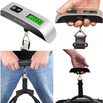 Timbangan Koper Digital 50 kg Stainless Gantung Luggage Scale Serbaguna Tas Bagasi Portable Travel Scale