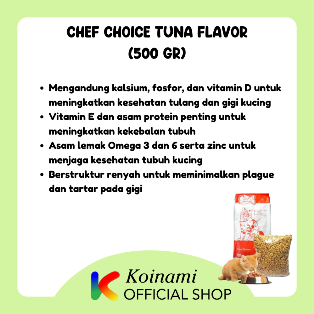 Chef Choice Tuna Flavor 500 gram / Makanan Kucing / Cat Food