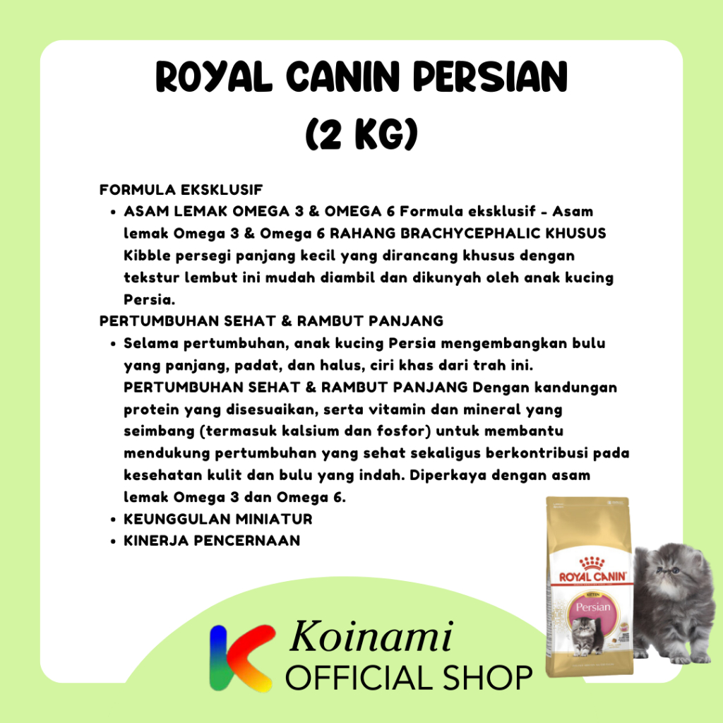 Royal Canin Kitten Persian 2kg / Makanan Kucing / Cat Food / RC