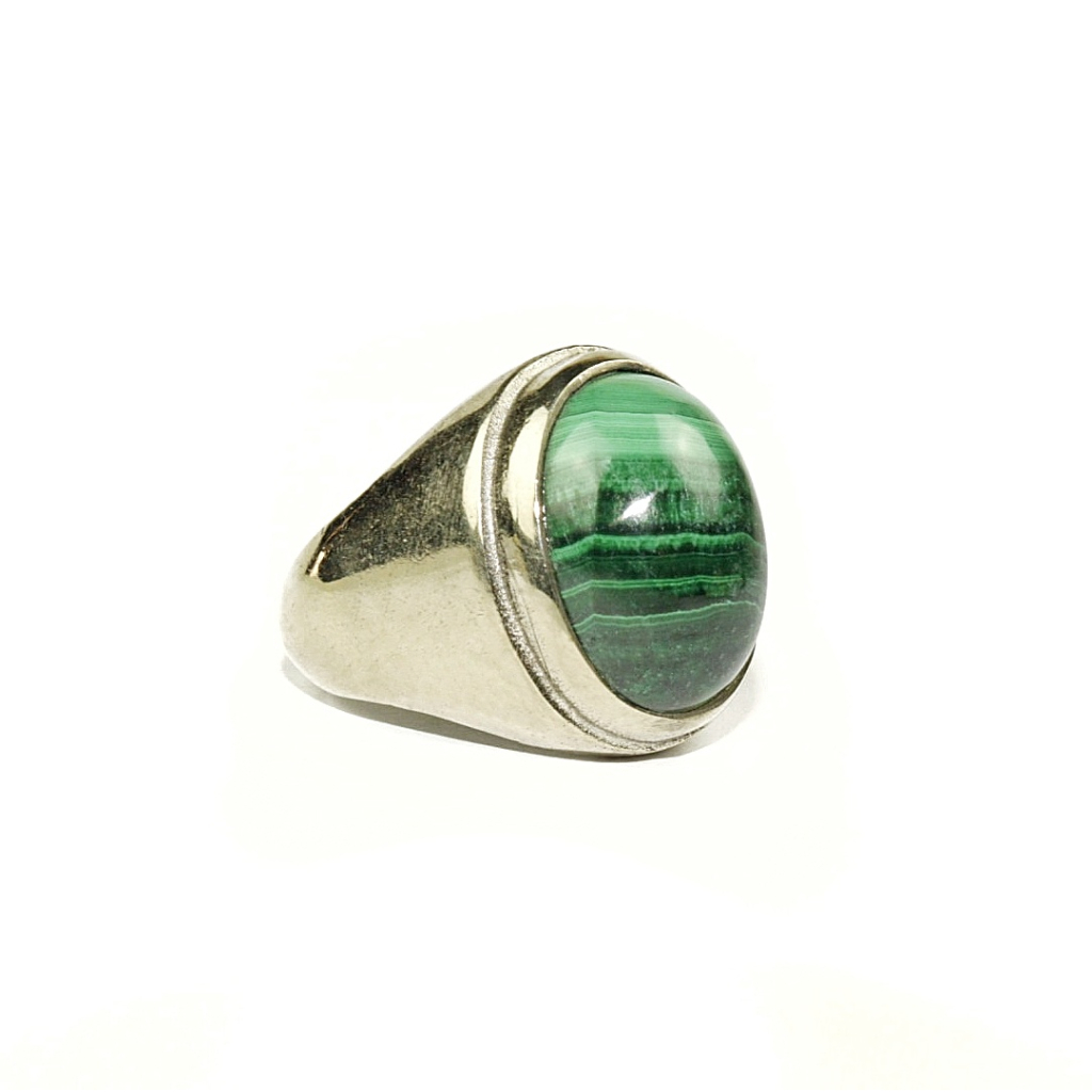 Natural Cincin Batu Akik Green Malachite Pilihan