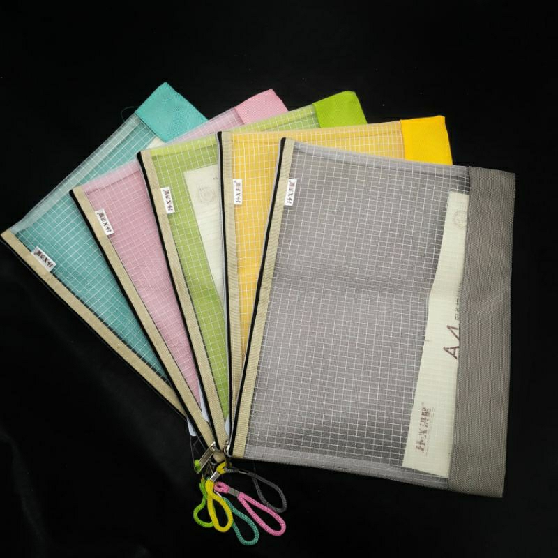 File Pocket Transparan A4 - MQ726 -  Tas Dokumen Zipper Resleting