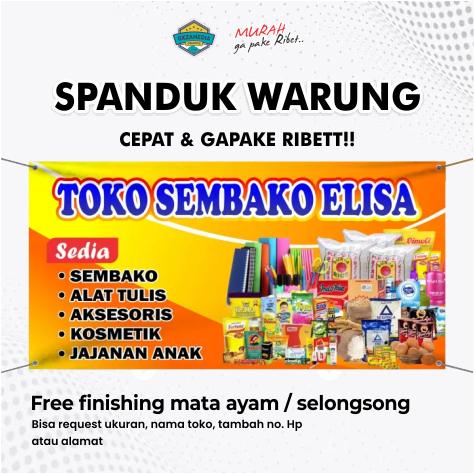 Cetak Spanduk Banner Warung / Toko Kelontong / Sembako