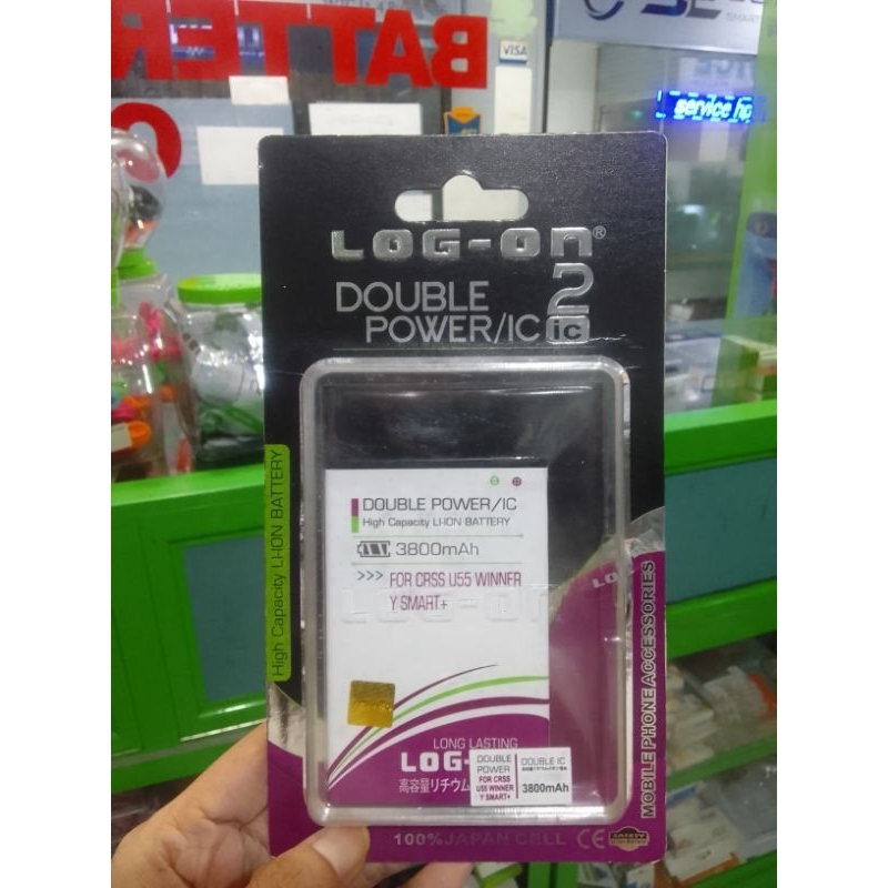 Battery Log-On Logon evercross U55 Winner Y smart+ double power