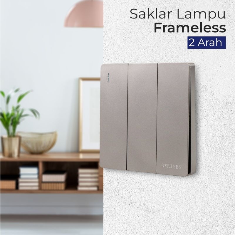Saklar Lampu Frameless Luxury Panel 2 Arah