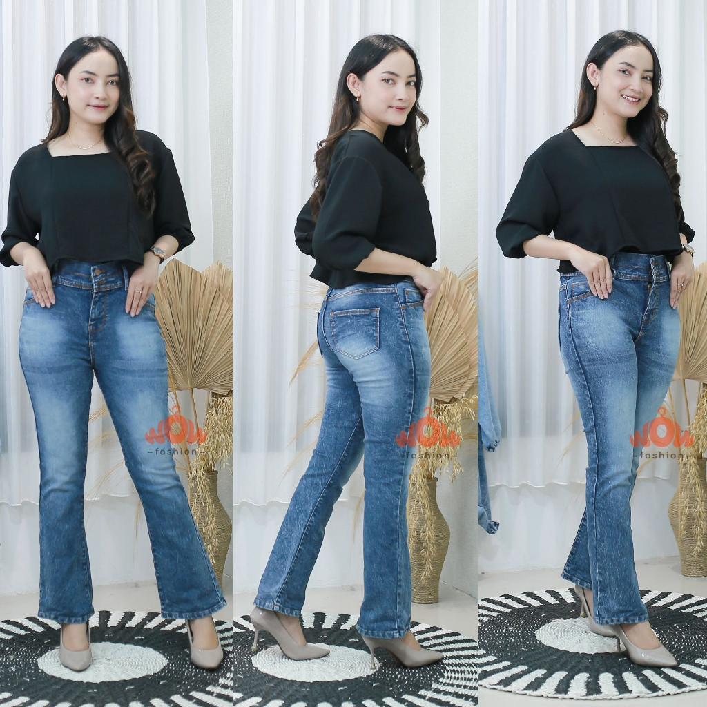 WOW- CB ELMY JEANS CUTBRAY /JEANS STRECH / JEANS KEKINIAN TERBARU /CUTBRAY JEANS/CELANA WANITA