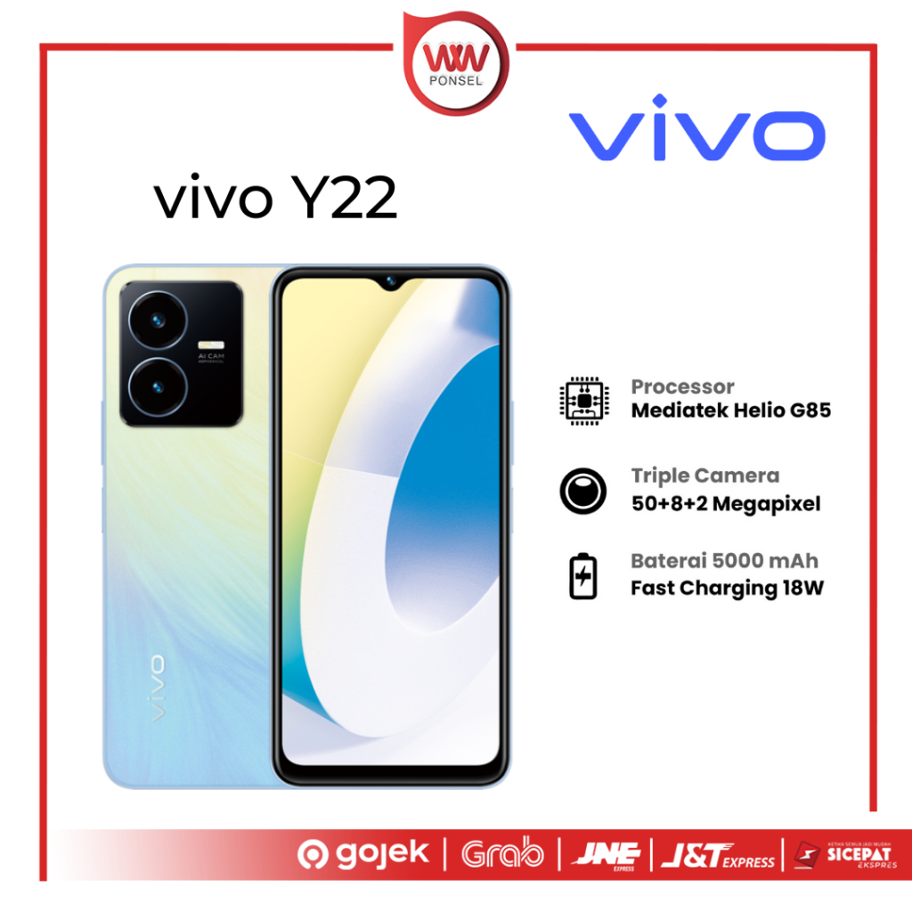 Hp Vivo Y22 Ram 6GB Internal 128GB Garansi resmi