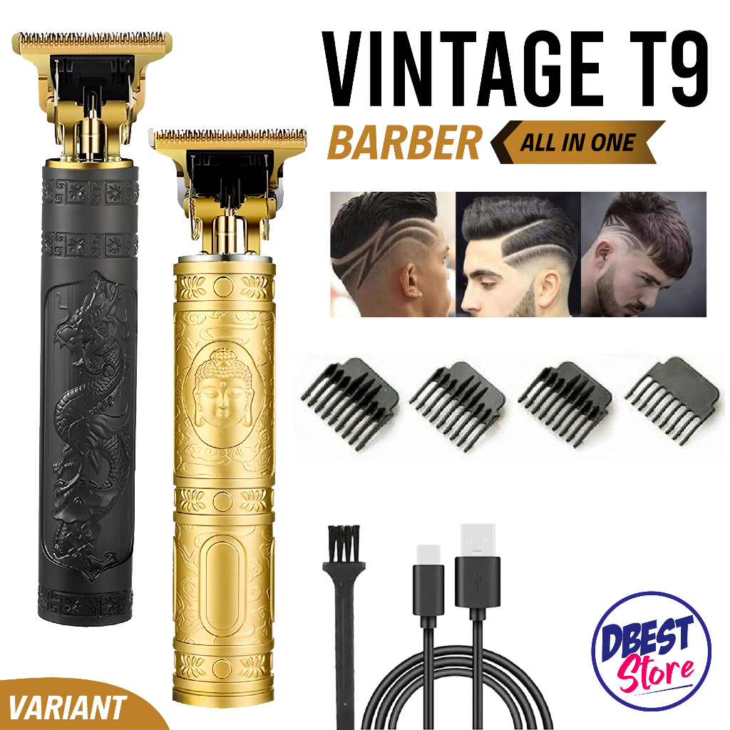 Alat Cukur Rambut Razor T9 Elektrik  Vintage Mesin Cukur Listrik USB Rechargeable