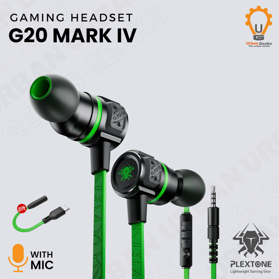 Headset Gaming PLEXTONE G20 Mark IV In Ear Monitor Earphone Stereo with mic super bass