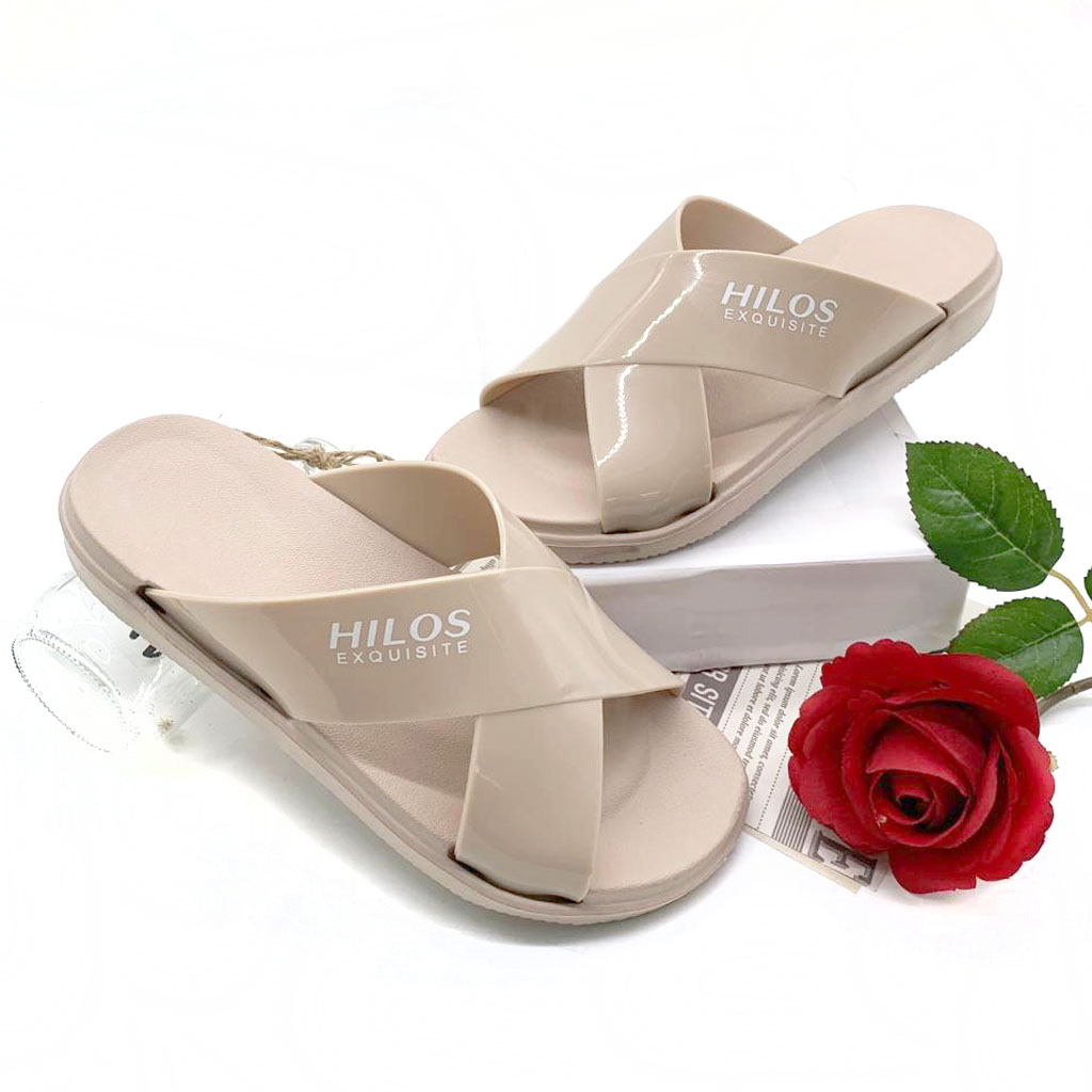 Sandal Slip On Wanita Terbaru Sandal Wanita Bahan Karet Silang Size 36-40