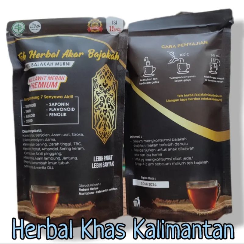 

Teh Bajakah Teh Herbal Serbuk Kayu Bajakah Kalalawit Merah 100% Dari Serbuk Bajakah Murni Isi 15 Kantong