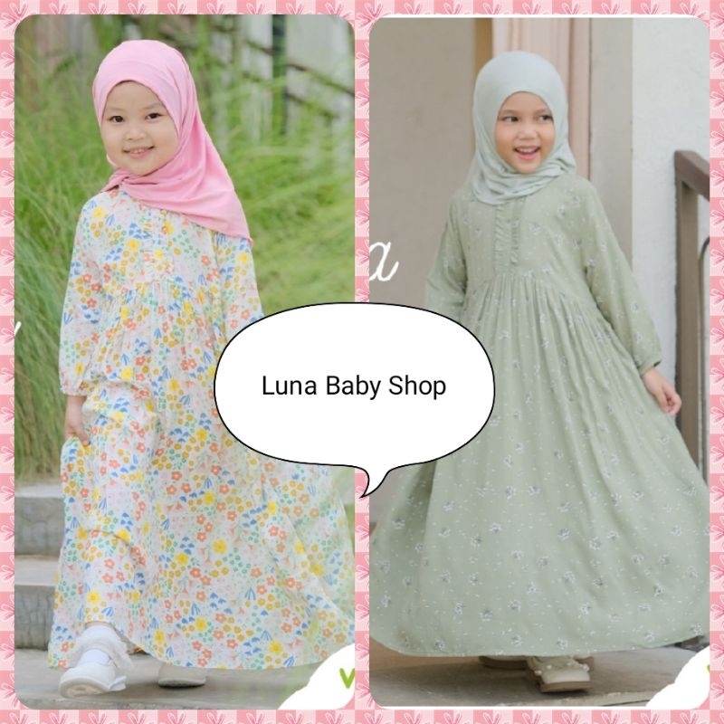Velvet Junior Rayya Nawra Dress/Terusan Baju Muslim Anak 1-6Tahun