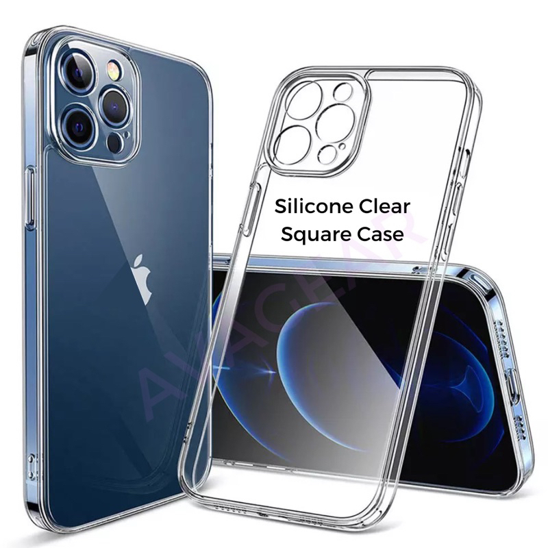 Bundling 3 FREE 2 Isi Magsafe Gen 1 + Square Edge TPU Case + Magic Superfit Tempered Glass BONUS Silicone Clear + Lens Camera Protector Compatible With iPhone X XS XR 11 12 13 Pro Max 14 Plus