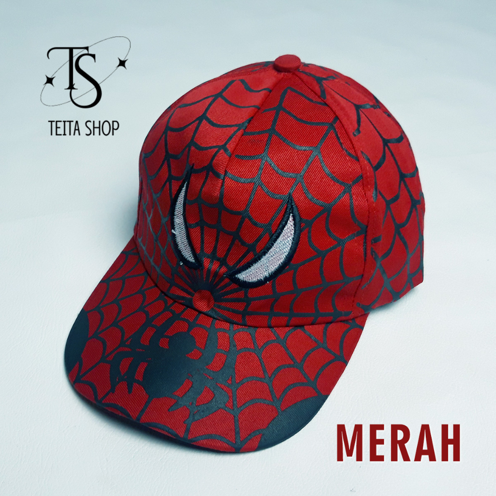 Topi Anak Karakter Spiderman Harga Murah Untuk Anak Laki Laki n Perempuan Umur 3 - 7 Thn