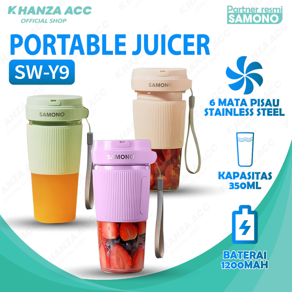 KHANZAACC SAMONO SW-Y9 Portable Juicer 350ml Large Capacity