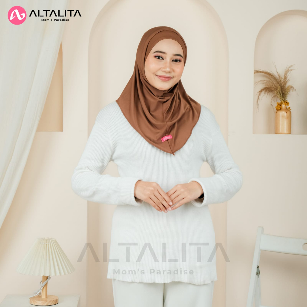 Altalita - Hijab Sport Instan Helma Lubang Telinga Masker Headset Earphone Kacamata Bahan Jersey Premium Cocok untuk Olahraga Volly Futsal Senam dan Sehari-hari