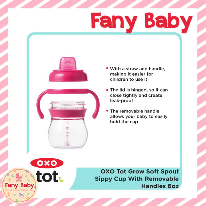 OXO TOT GROW SOFT SPOUT SIPPY CUP WITH REMOVABLE HANDLES 6OZ 150ML