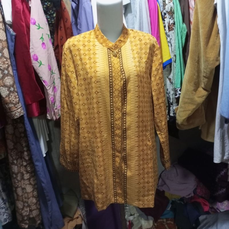 blouse batik wanita lengan panjang bahan halus adem pelove ld 110 ats 893