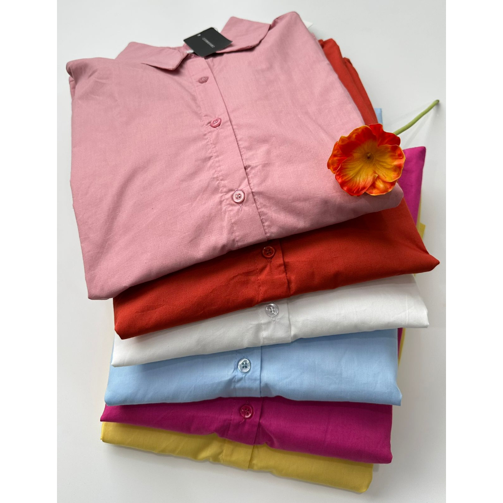 CONSENNSO half perplum cotton blouse