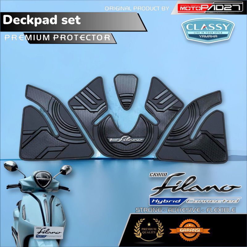 Motopad27 stiker deckpad tankpad protector rubber grand filano 2023