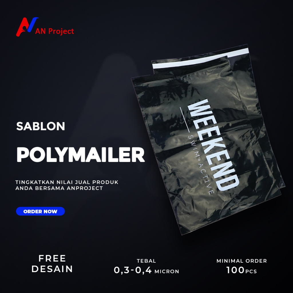Plastik Polymailer Custom Warna Hitam Packaging Olshop