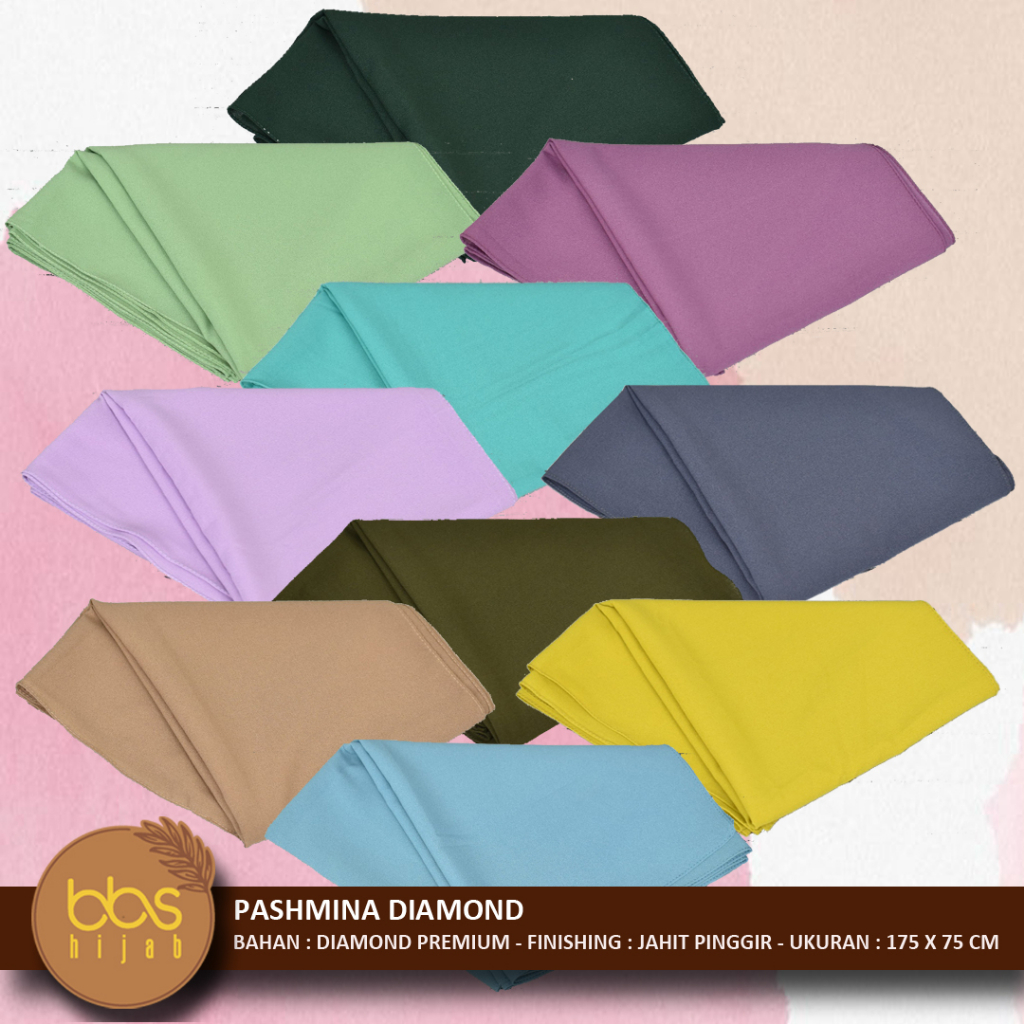 PASHMINA DIAMOND PREMIUM PASHMINA DIAMOND CREPE JAHIT PINGGIR PASHMINA DIAMOND ITALIANO POLOS PASHMINA SABYAN