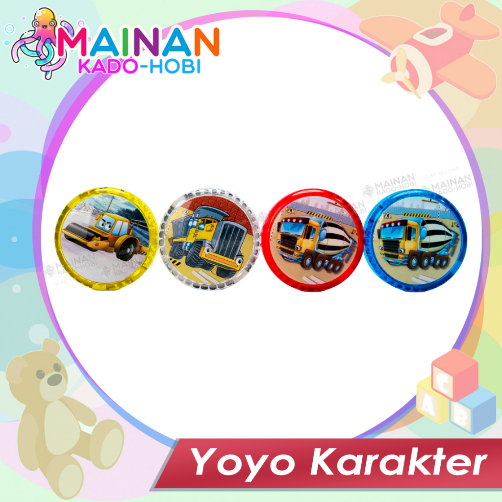 MAINAN SENSORIK ANAK YOYO KARAKTER TRUK KONSTRUKSI