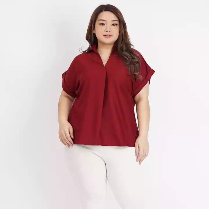 blouse polos jumbo ld 120 lengan panjang terbaru 2023