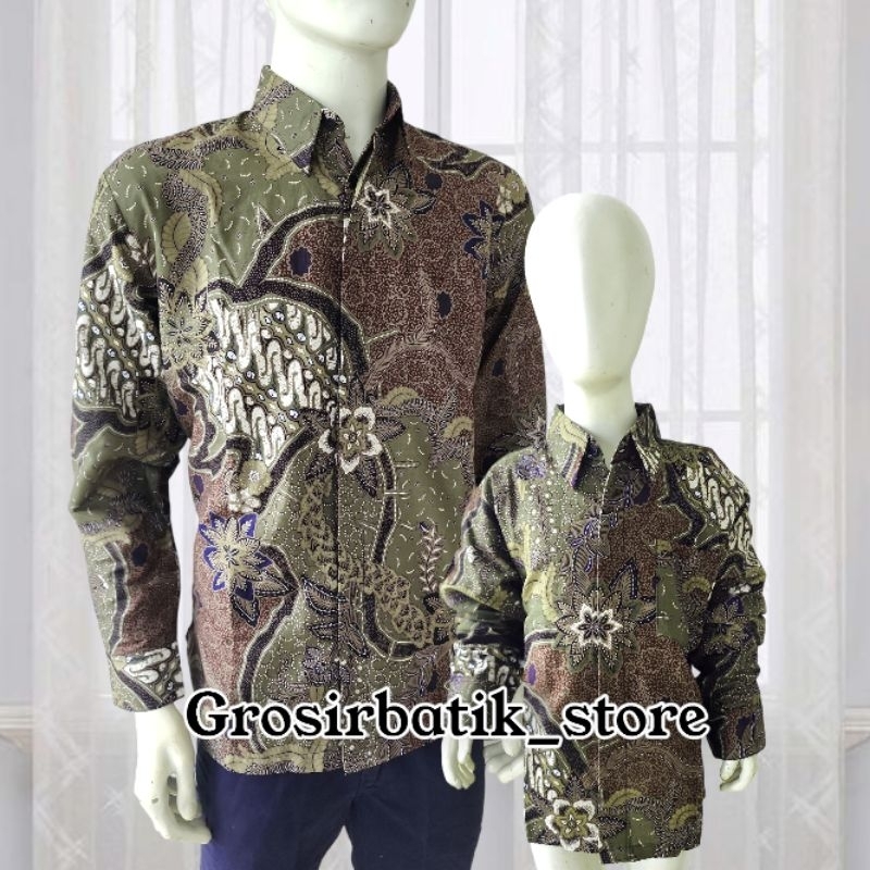 BAJU BATIK COUPLE AYAH DAN ANAK PREMIUM katun furing motif terlaris