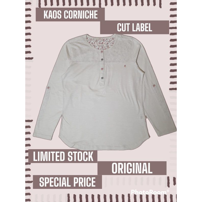 ATASAN BAJU KAOS POLOS WANITA DEWASA LENGANPANJANG CORNICHE ORI(CUTLABEL)