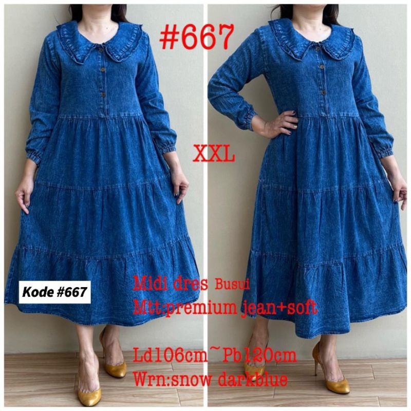 Midi Dress Jeans 667 Snow Blue 145.000 Detail di pict