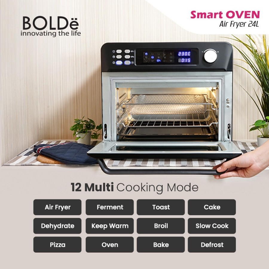 BOLDe Super Smart Air Fryer Oven Black Diamond 24 Liter