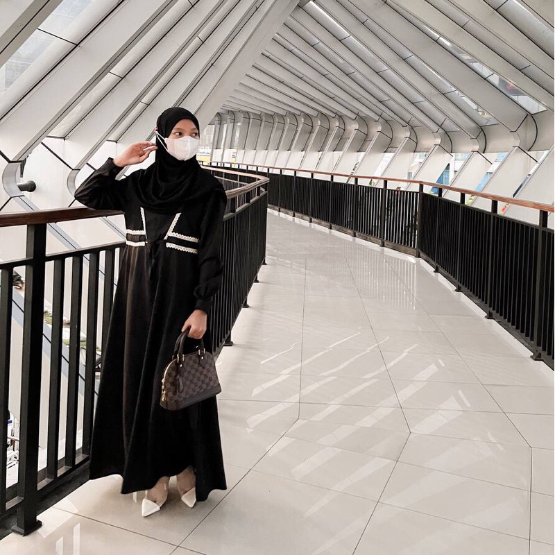 GAMIS MADINA HITAM ORI SEKARARUM