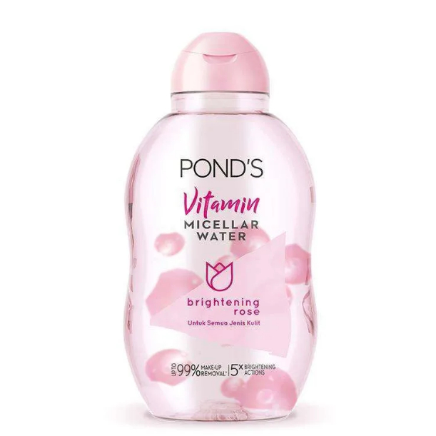 POND'S Vitamin Micellar Water Makeup Remover Brightening Rose [55 mL] - Triplepack isi 3