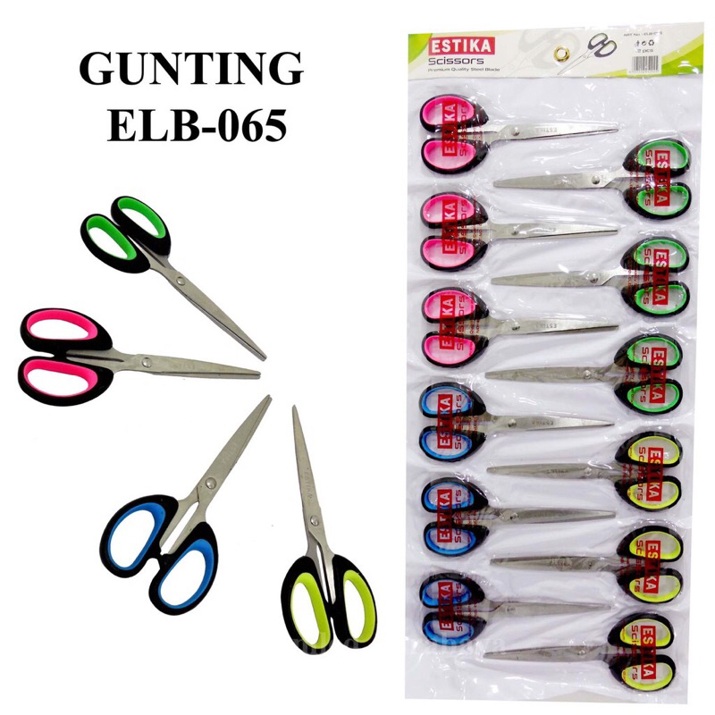 (12 Pcs) Gunting Renteng Tanggung ESTIKA Stainless 065 L