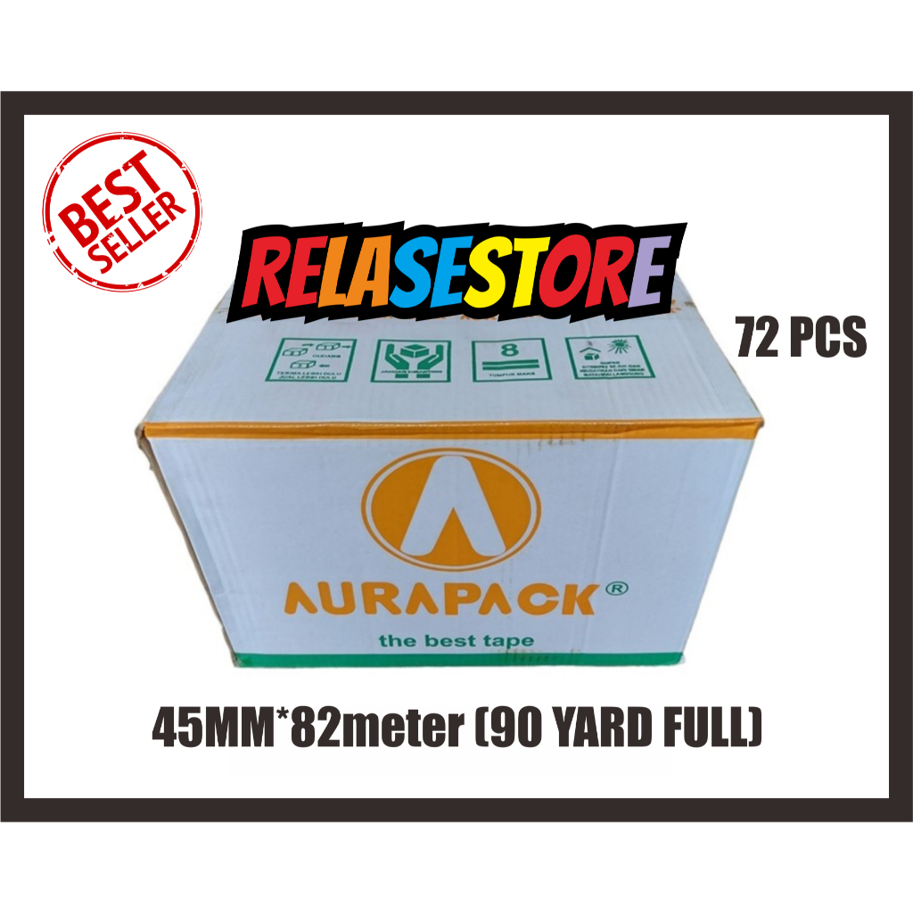 

MURAH!! Lakban AURAPACK Bening (1 DUS) 2inc 45mm*82meter 72 ROLL/TAPE AURAPACK 90YARD FULL