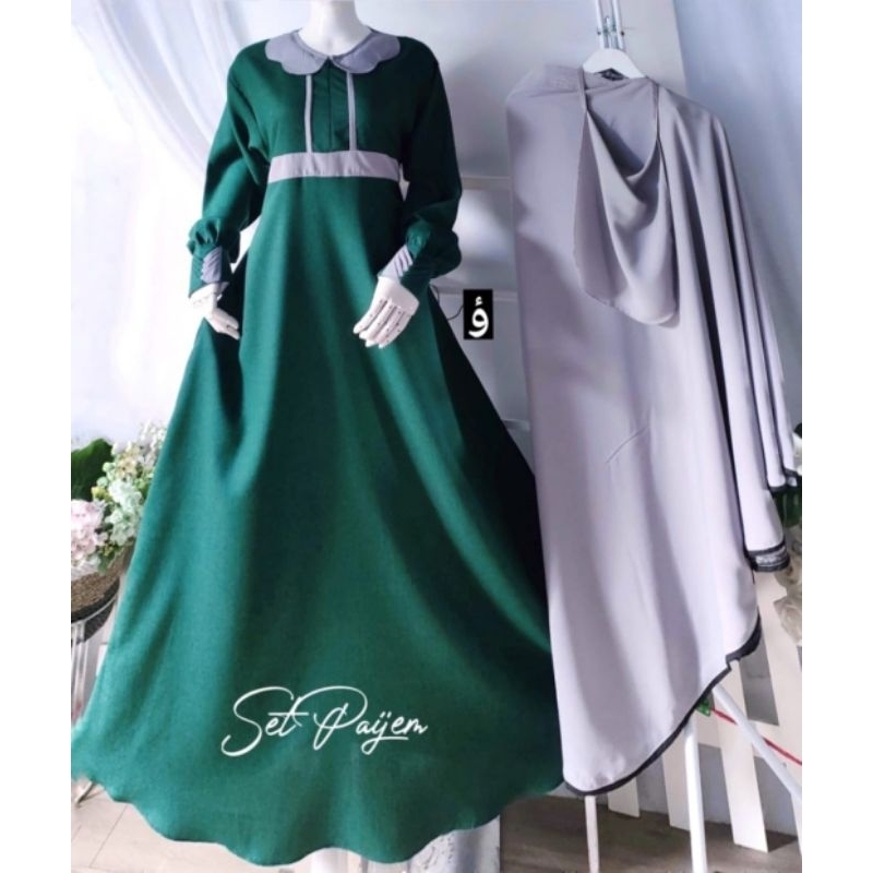Paijem set hijab catton madina free cadar / Set katun madina