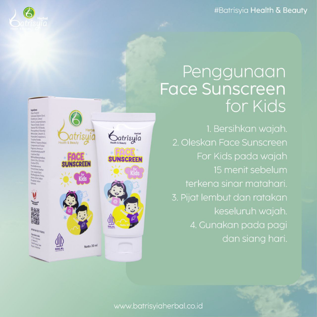 Batrisyia Face Sunscreen for Kids - Sunscreen Anak