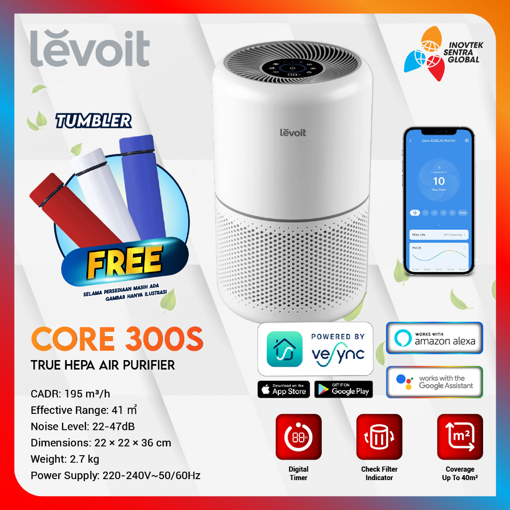 Levoit Core 300 Air Purifier True HEPA Filter - Garansi Resmi