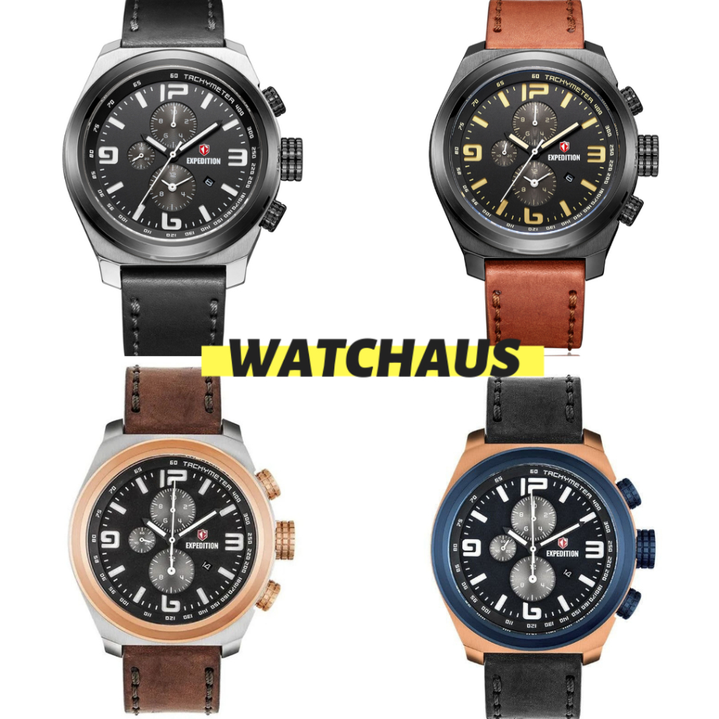 JAM TANGAN PRIA EXPEDITION E6356 E 6356 MCL CHRONOGRAPH LEATHER STRAP