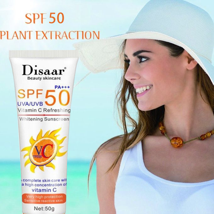 TABIR SURYA DISAAR SPF 50 /KRIM TABIR SURYA PEMUTIH/WHITENING SUNSCREEN CREAM/Vitamin C Refreshing/P