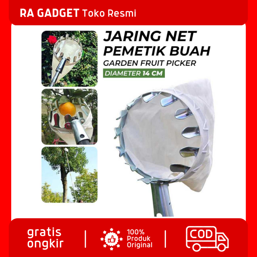 Jaring Net Pemetik Buah Fruit Picker Collection Tool Logam pertanian / Galah Alat Petik Pemetik Peng