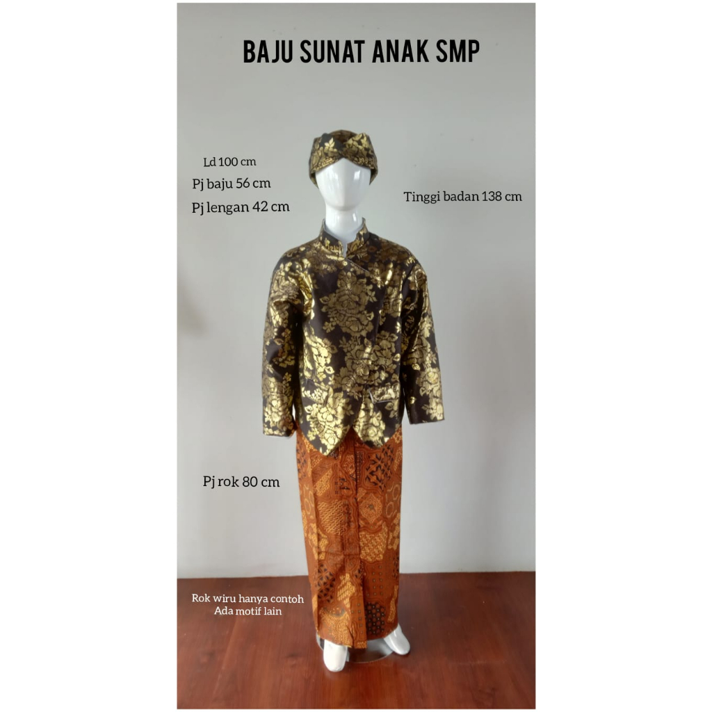 Baju adat sunat/ beskap lame anak/setelan baju anak ( kain chat)