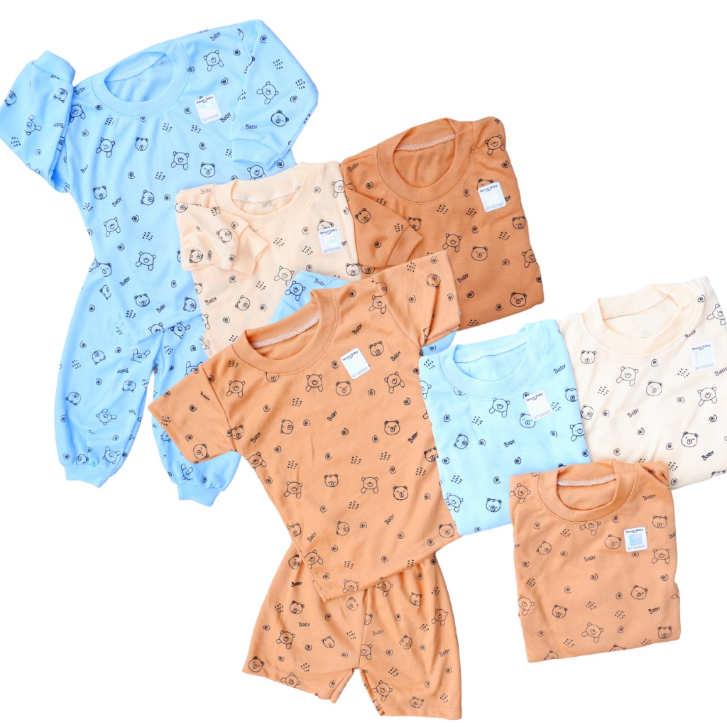 Set Setelan Baju Bayi Seruni Baby SNI Motif Bear